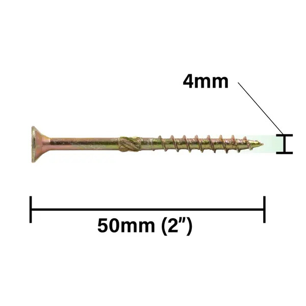 Rika MPSRX014 Ultimate Wood Screw 4.0 x 50mm RX CSK Pozi Multi Purpose Screw 900pk