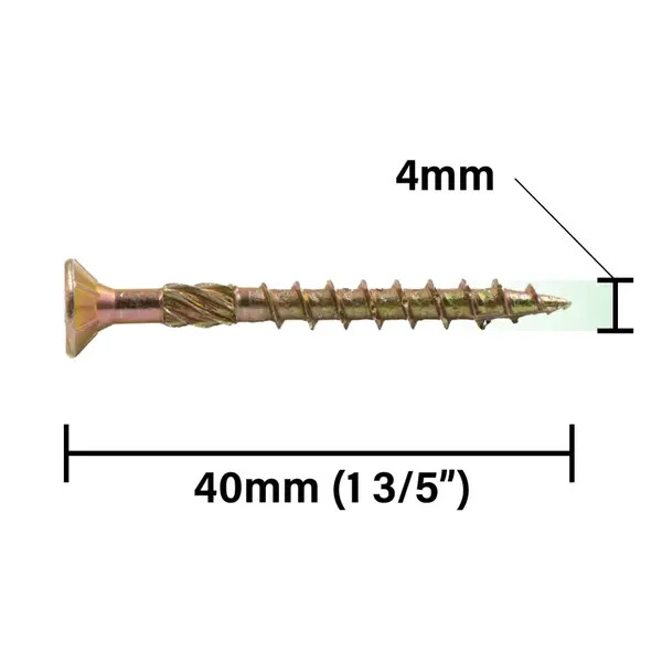 Rika MPSRX012 Ultimate Wood Screw 4.0 x 40mm RX CSK Pozi Multi Purpose Screw 1200pk