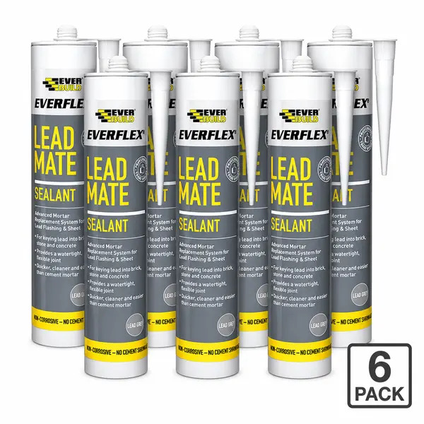 Everbuild 486216x6 Lead Mate Sealant Grey 295ML 6 PACK