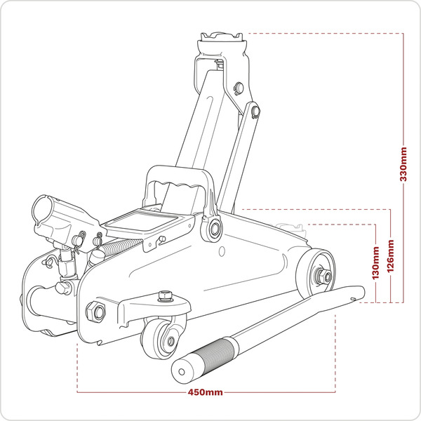 Sealey 1050CXHV Short Chassis Trolley Jack 2 Tonne - Green