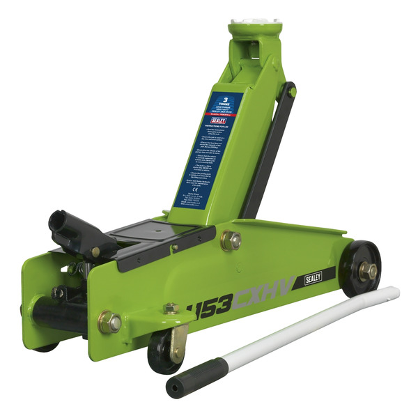Sealey 1153CXHV Heavy-Duty Long Reach Trolley Jack 3 Tonne - Green