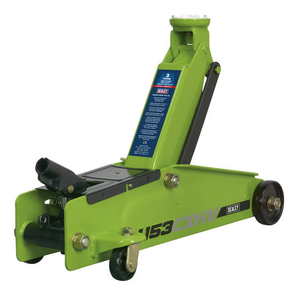 Sealey 1153CXHV Heavy-Duty Long Reach Trolley Jack 3 Tonne - Green