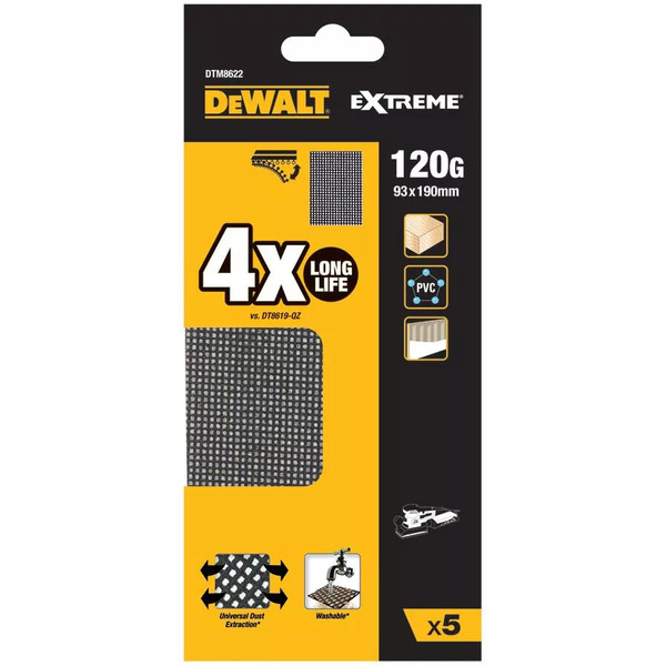 DeWalt MESH, 1/3 SHEET 120 GRIT PACK 5