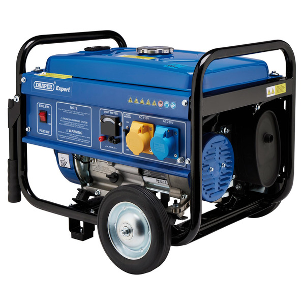 Draper Expert Petrol Generator with Wheels, 2000W