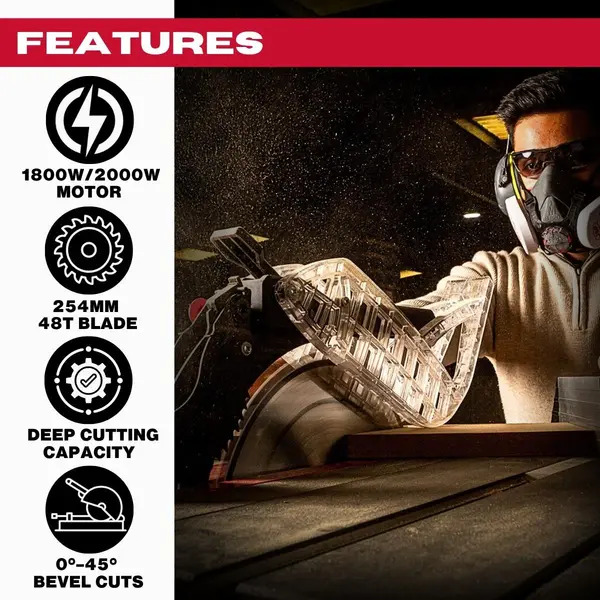 Excel 32141 254mm Extendable Table Saw 240V/1800W