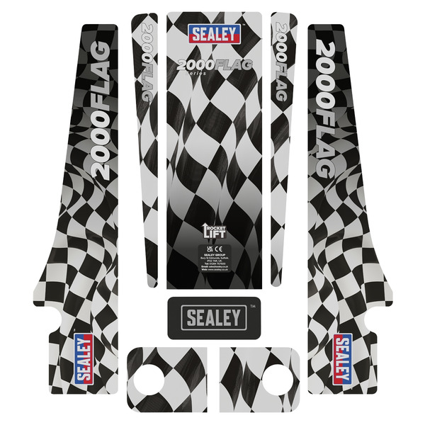 Sealey 2000CB Low Profile Custom Design Trolley Jack with Rocket Lift 2 Tonne - Black