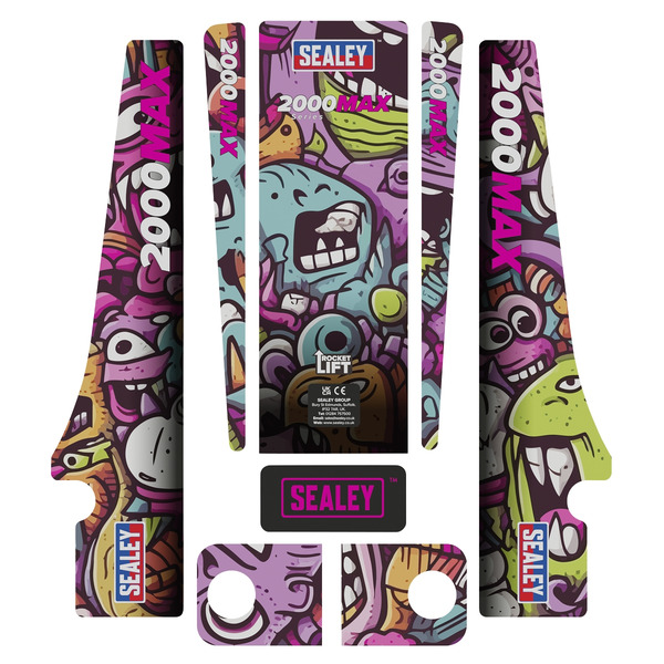 Sealey 2000CB Low Profile Custom Design Trolley Jack with Rocket Lift 2 Tonne - Black