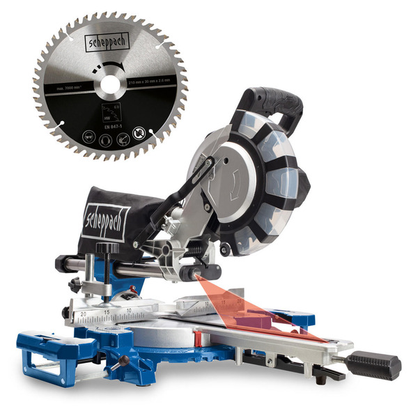 Scheppach 2000W Electric Mitre Saw / Chop Saw with 254mm Blade, 230V | HM254X