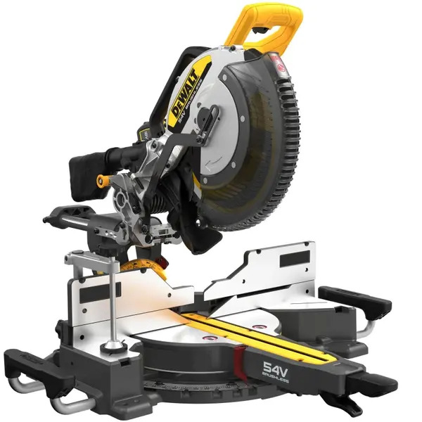 DeWalt DCS781X2-GB 54V 2x 9Ah 305mm Cordless Sliding Mitre Saw Kit with DE7023 Mitre Saw Stand