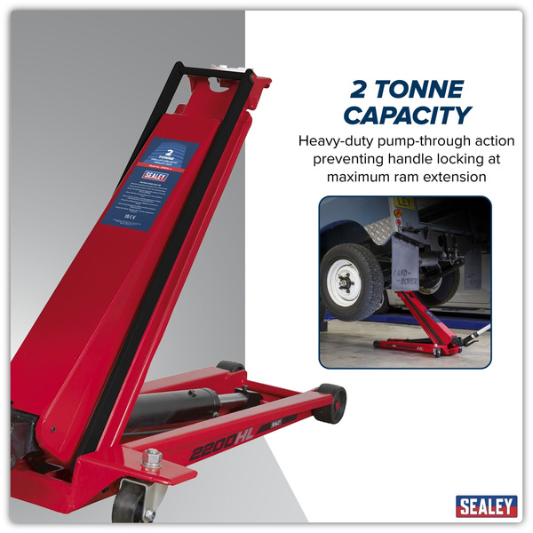 Sealey 2200HL High Lift Low Profile Trolley Jack 2 Tonne