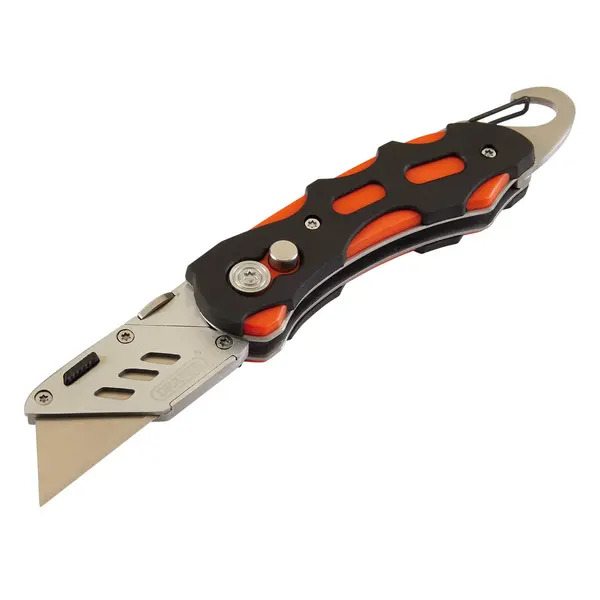 Draper 24424 Folding Trimming Knife with Belt Clip, Green/Orange
