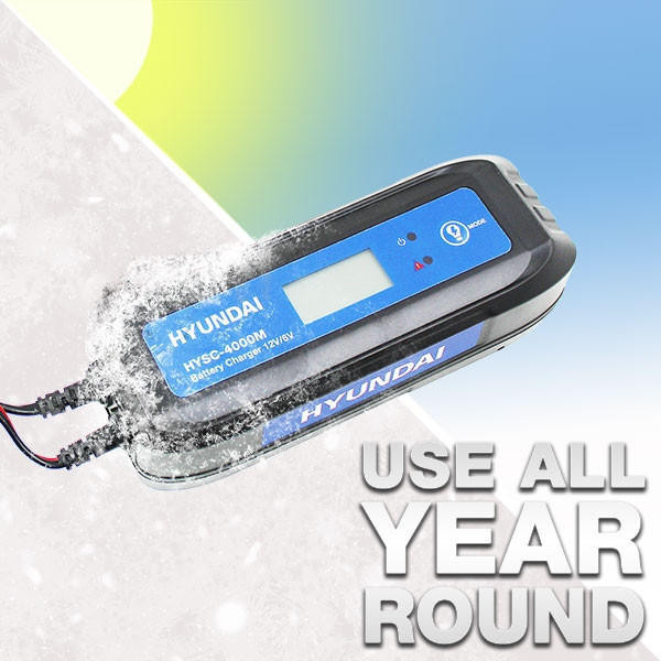 Hyundai 4 Amp SMART Battery Charger 6v/12v | HYSC-4000M