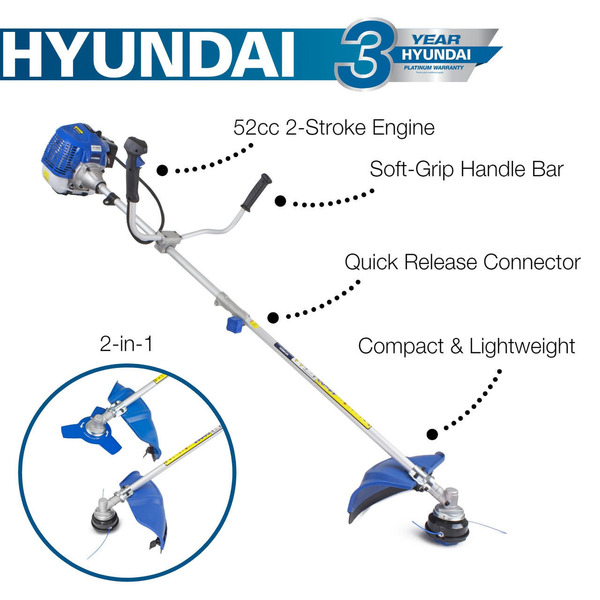 Hyundai 52cc Petrol Grass Trimmer Brushcutter | HYBC5200X