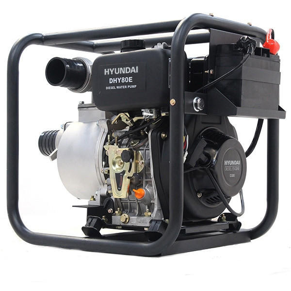Hyundai 80mm 3 296cc Diesel Clean Water Pump, 25m Head, 6m Lift, 1000L/min Flow Rate | DHY80E