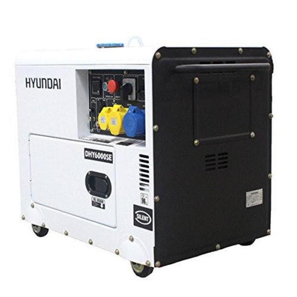 Hyundai 5.2kW / 6.5kVA* Diesel Generator, 3000rpm, 230v Single Phase Output, Silenced Standby Genset | DHY6000SE