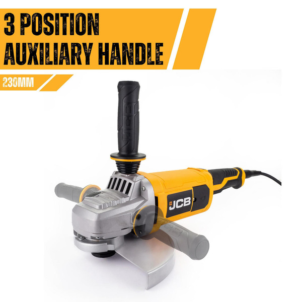 JCB 600W Electric Angle Grinders Twin Pack Kit - 115mm, 230mm, M14 Spindle, Corded, 220-240V | 21-AGTPK