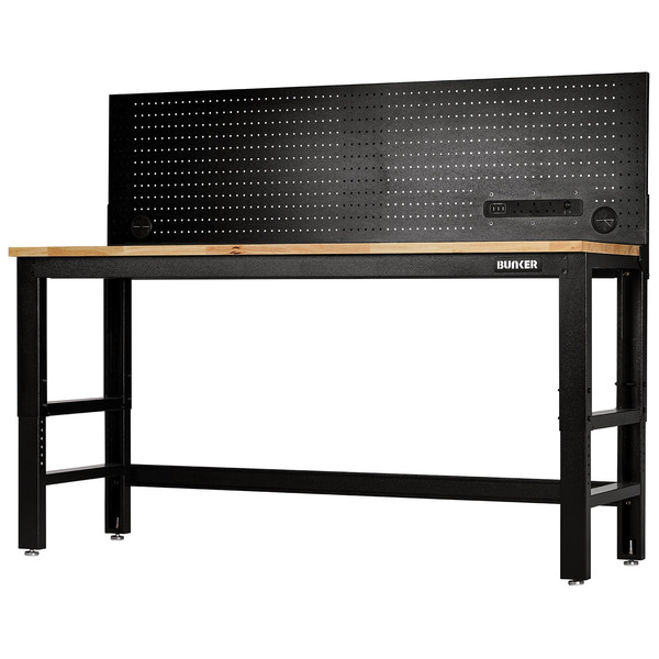 Draper BUNKER® Workbench with Hardwood Worktop and Power Pegboard, 1830mm