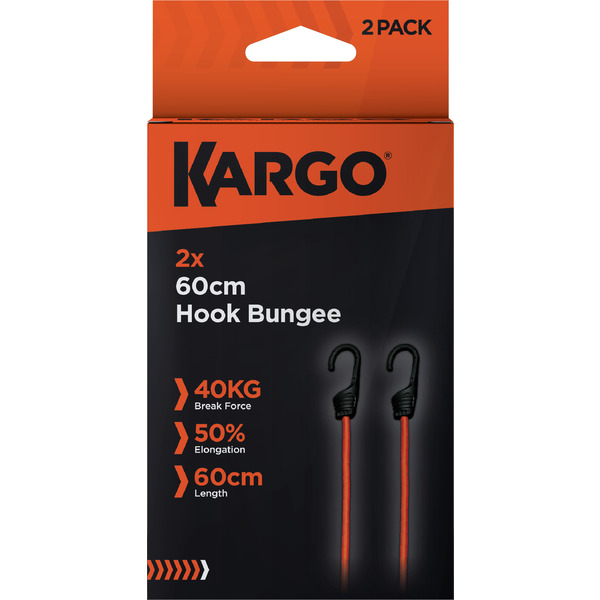 KARGO K-BNG/0.6/2PK Hook Bungees 60cm - 2 Pack