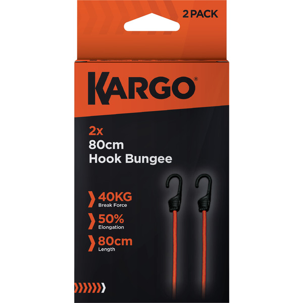 KARGO K-BNG/0.8/2PK Hook Bungees 80cm - 2 Pack