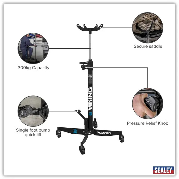 Sealey 300TRQ Vertical Quick Lift Transmission Jack 300kg