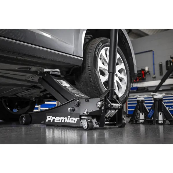 Sealey 3040AB Premier Low Profile Trolley Jack with Rocket Lift 3 Tonne - Black
