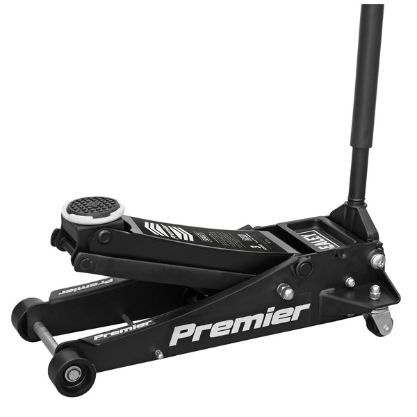 Premier Low Profile Trolley Jack with Rocket Lift 3 Tonne - Black