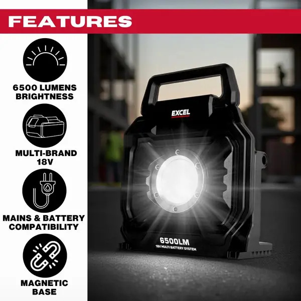 Excel 12104 18V LED Work Light 6500 Lumens
