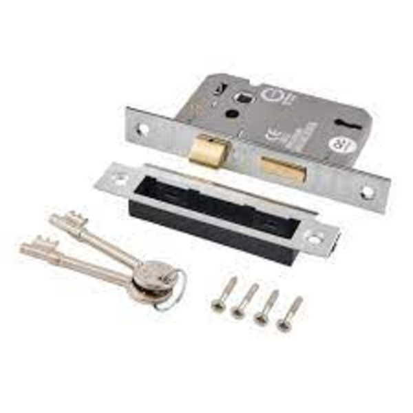 Eclipse 76 mm 3 Lever Mortice Sashlock - Satin Chrome Plate - J73013
