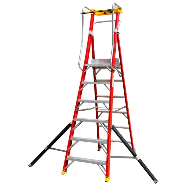Excel 31134 Electricians Fibreglass Podium Step Ladder 6 Tread 2.61m EN131-7
