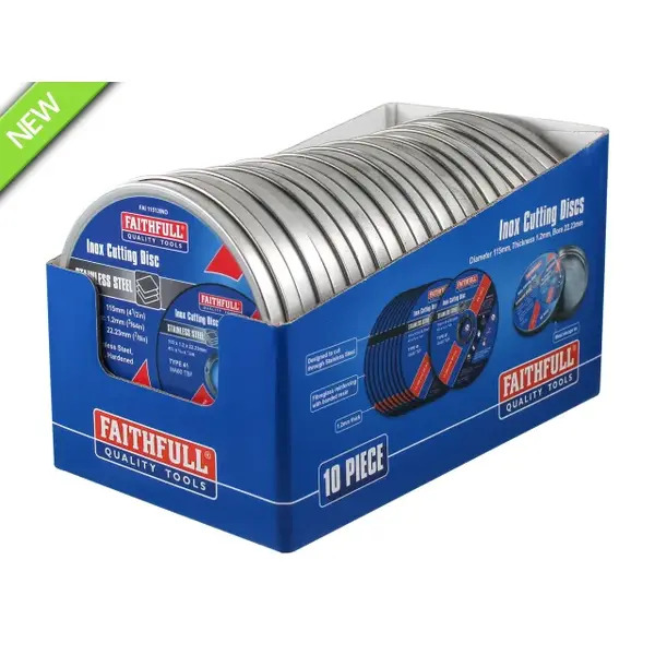 XMS26CUTOFF XMS Faithfull 115mm (4.5in) Inox Metal Cutting Discs (10 Pack)