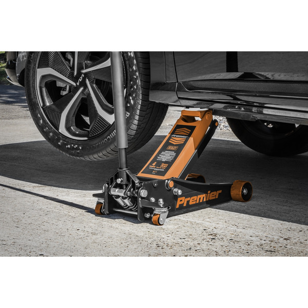 Sealey Premier Low Profile Trolley Jack with Rocket Lift 4 Tonne - Orange