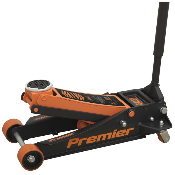 Sealey Premier Low Profile Trolley Jack with Rocket Lift 4 Tonne - Orange