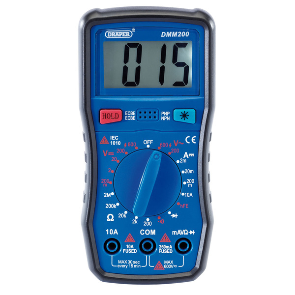 200 Series Manual Ranging Digital Multimeter, 600V, AC/DC