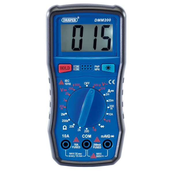 200 Series Manual Ranging Digital Multimeter, 600V, AC/DC