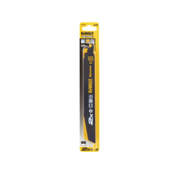 DeWalt DT2308L-QZ General Purpose Reciprocating Blades 228mm 10TPI 5pk