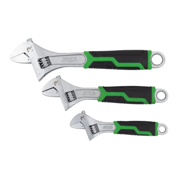 Rika ADSW003 Rikä 3 Piece Adjustable Wrench Set with Soft Grip Handles