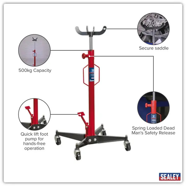 Sealey 500ETJ Vertical Transmission Jack 500kg