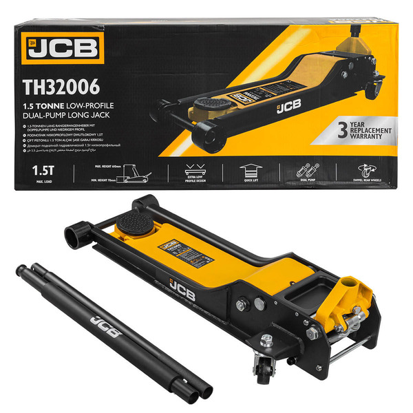 JCB 1.5 Tonne Low-Profile Double-Pump Long Jack | JCB-TH32006