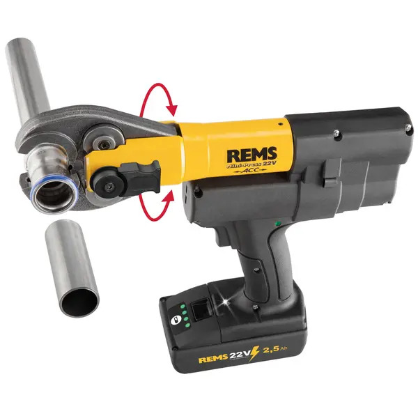 REMS 578047R001 Mini-Press 22v Profile M 2 x Batteries Including M15 M22 M28 Jaws