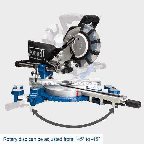 Scheppach 2220W Crosscut, Slide, and Mitre Saw with 254mm Blade | HM254SPX