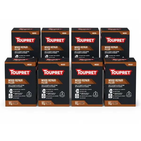 Toupret TOUTTREPBO01X8 Wood Repair Filler Natural Wood 1kg - BOX OF 8