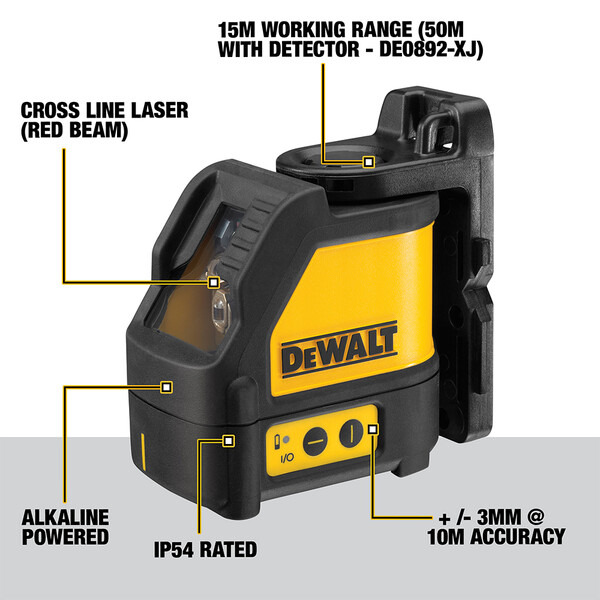 DeWalt DW088K Cross Line Laser Level Wall Bracket Kit