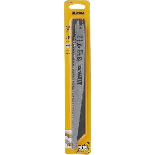 DeWalt DT2352-QZ HCS Recip Wood 240mm 4-5TPI 5PK