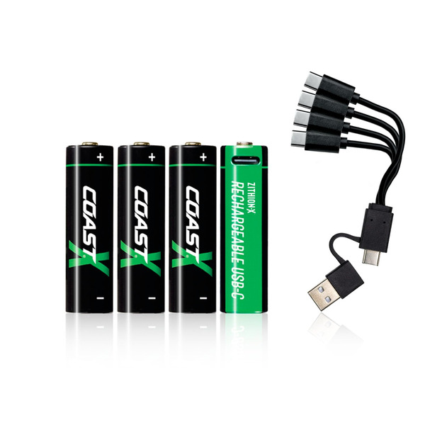 Coast ZITHION-X AA Rechargeable AA ZITHION-X Batteries Pack Of 4