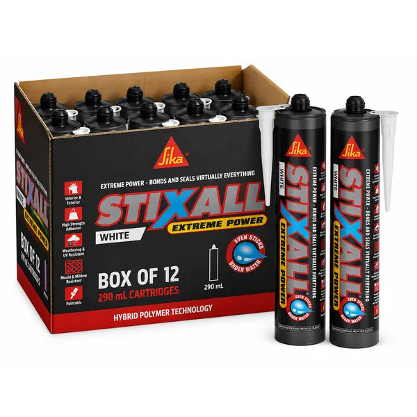 483110x12 Everbuild Sika Stixall Adhesive White 290 mL - Box of 12
