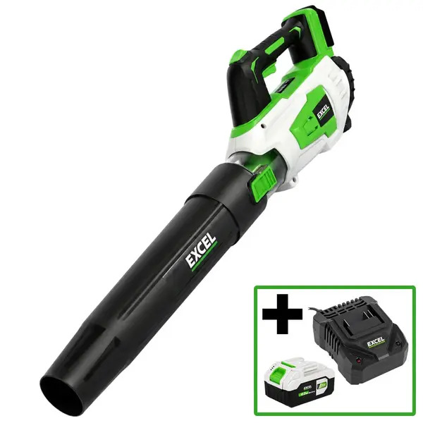 Excel 9758 20V Leaf Blower with Turbo Mode & 1 x 4.0Ah Battery, Charger