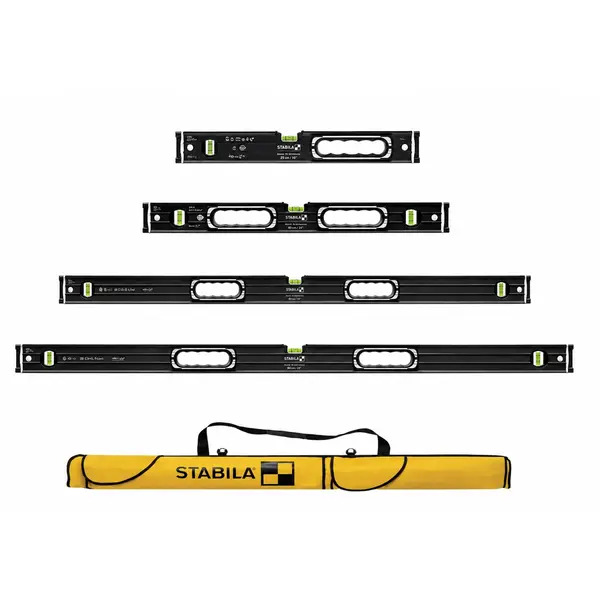 Stabila STB1962DSMEGA Dark Shadow Spirit Level Set 4pc 1-96-2 Mega Set and bag