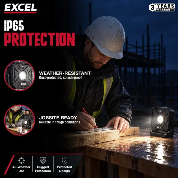 Excel 10780 1000 Lumens LED Magnetic Rechargeable Work Light