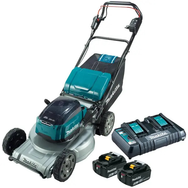 Makita DLM533PG2 18Vx2 (36V) Self-Propelled Aluminium deck 53cm Lawn Mower with 2x 6.0ah batts and D