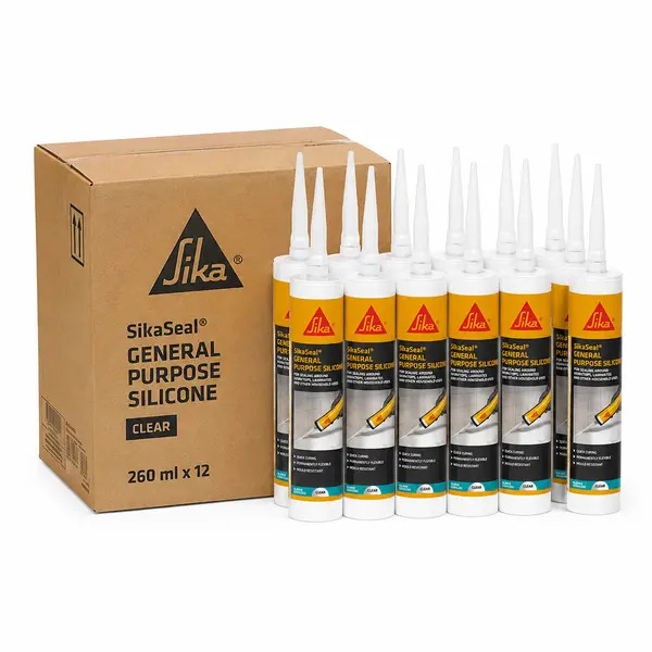 SikaSeal 907057x12 General Purpose Silicone Clear 260ml BOX OF 12
